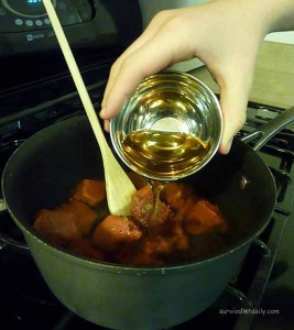 homemade ketchup step 4 adding apple cider