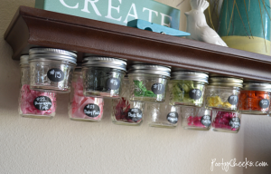 do it yourself mason jar storage shelf