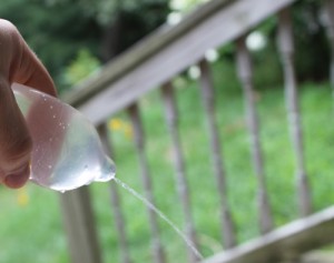 field expedient water bottle using a condom