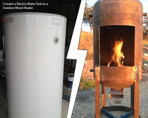 hot water heater to outdoor wood heater conversion