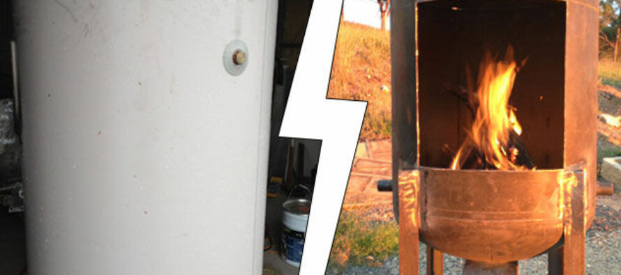 How To Convert An Electric Water Tank To An Outdoor Wood Heater