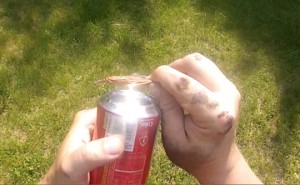 how to start a fire with solar energy and a coke can