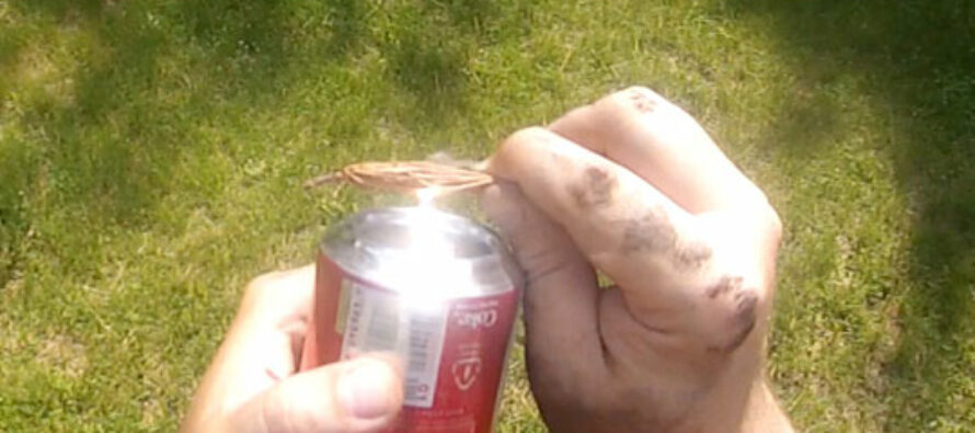DIY Solar Fire Starter (How To Start A Fire Using A Coke Soda Can)